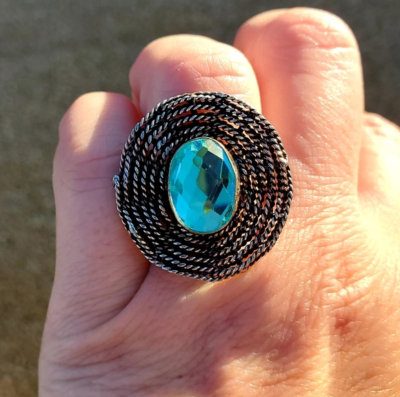 New Mercury Mystic Topaz Silver Spiderweb Ring. - Picture 7 of 16